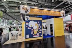 The map of Africa and the exhibitors at the Pavilion in 2020