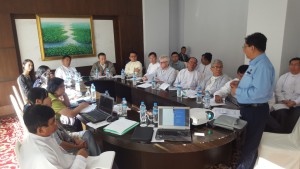 Verifying results of value chain analysis results in a workshop in Myanmar