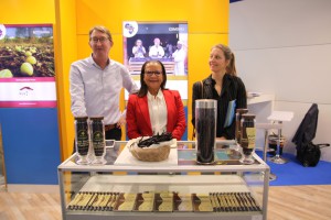 BertJan Ottens and Geertje Otten at BioFach with an African exhibitor at the Organic Pavilion